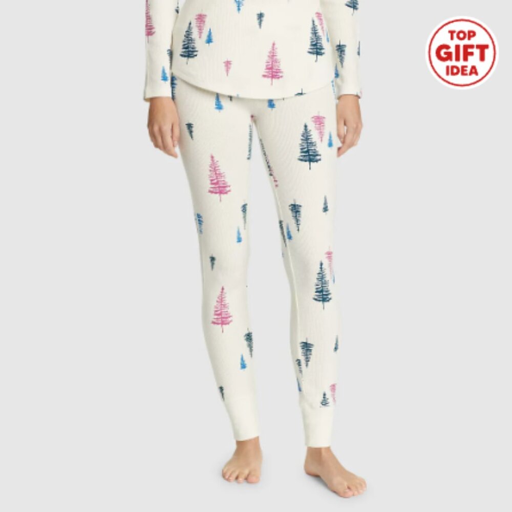 Women's Stine's Favorite Waffle Sleep Pants in Christmas Tree Print